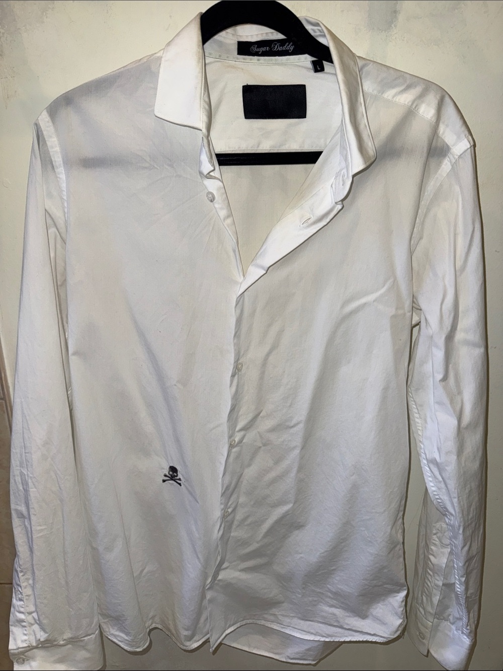 Philipp Plein White Casual Button-Down Shirt